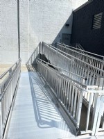 aluminum commercial wheelchair ramp installed by Lifeway Mobility at Amazon facility in Glastonbury CT