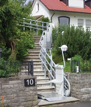 inclined platform life on outdoor staircase from Lifeway Mobility