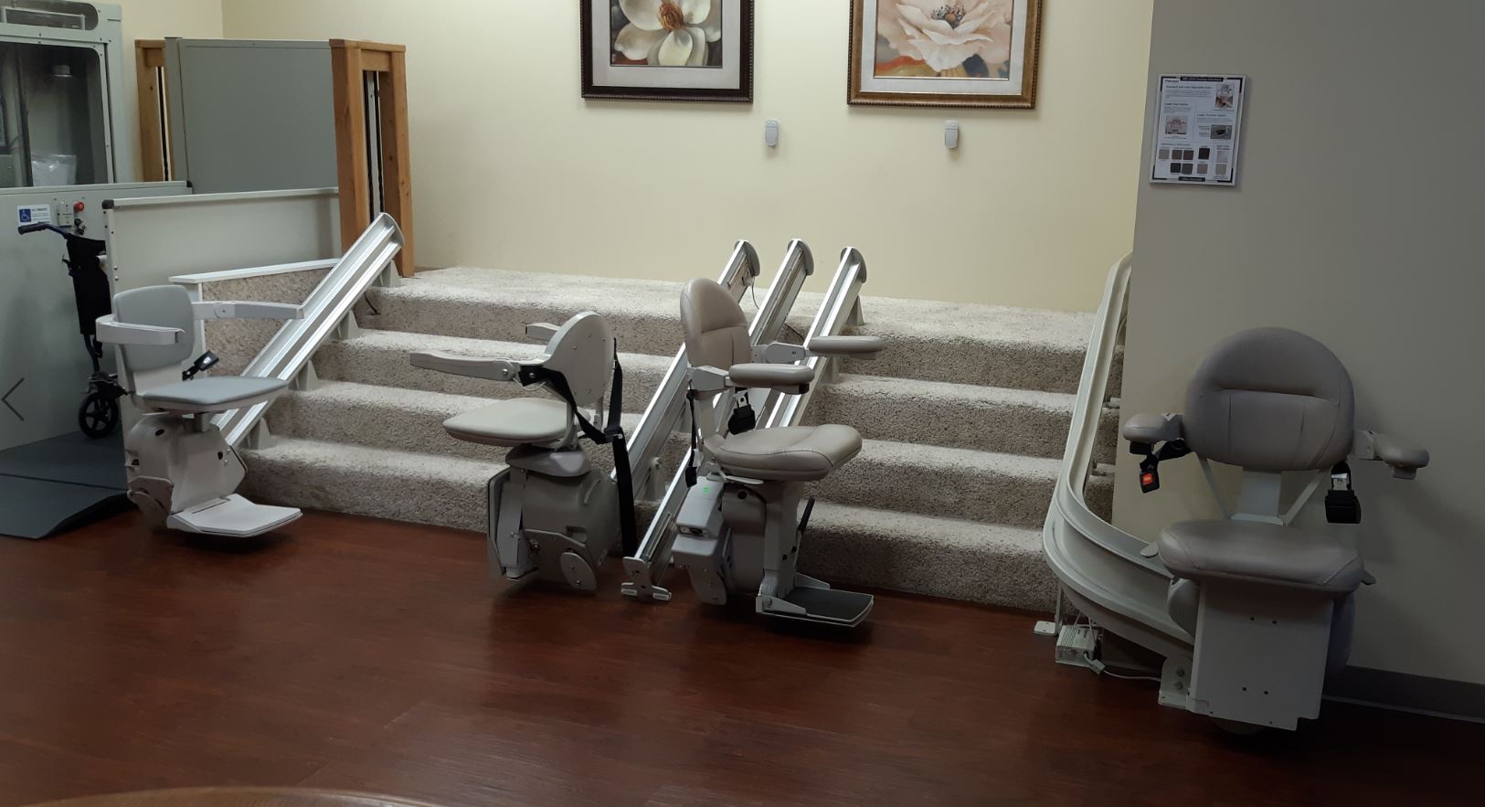 stair lifts in Lifeway Mobility showroom in Arlington Heights, Illinois