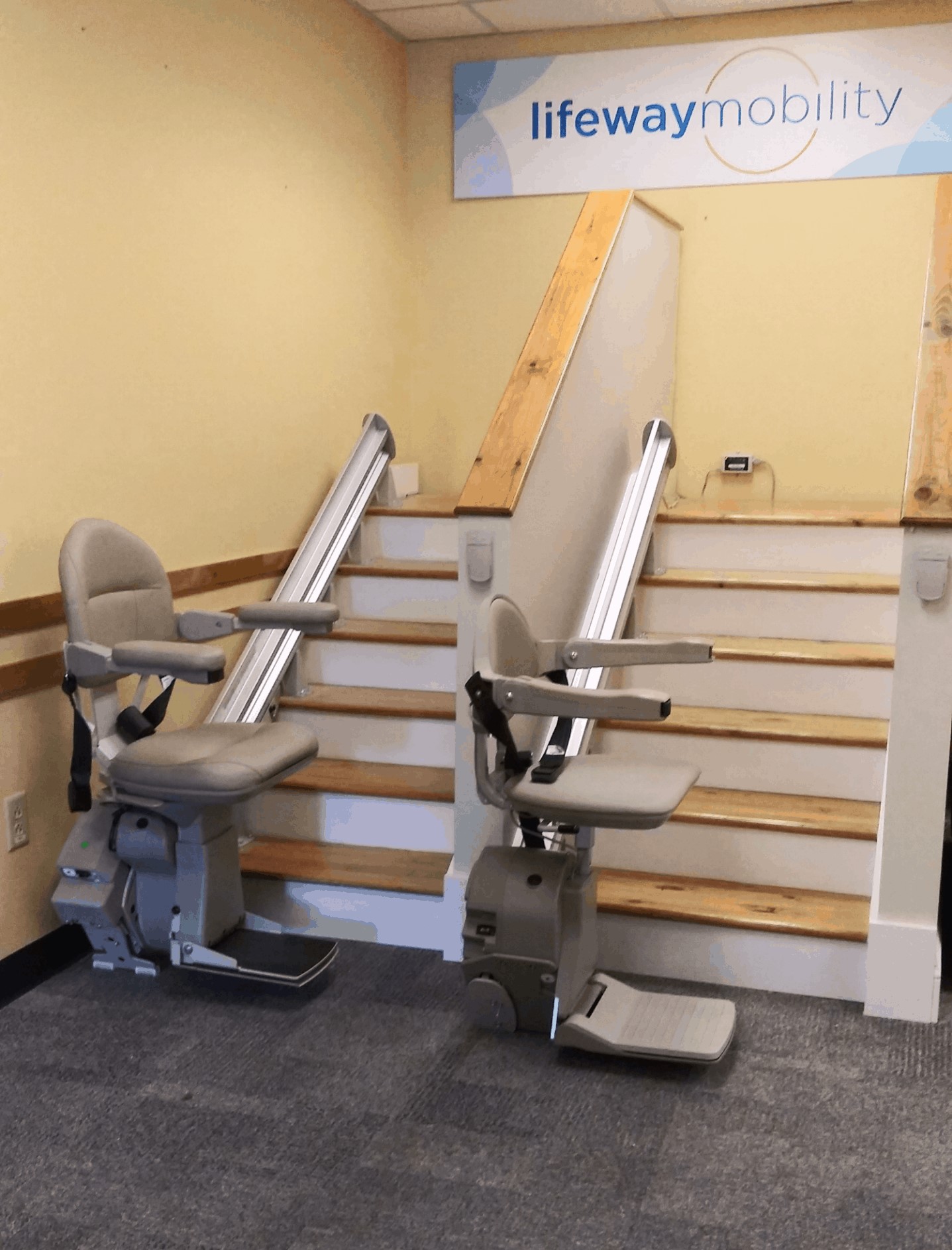 Lifeway Mobility stair lifts in Boston area showroom