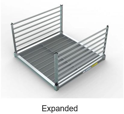piece of aluminum ramp that has an expanded metal surface