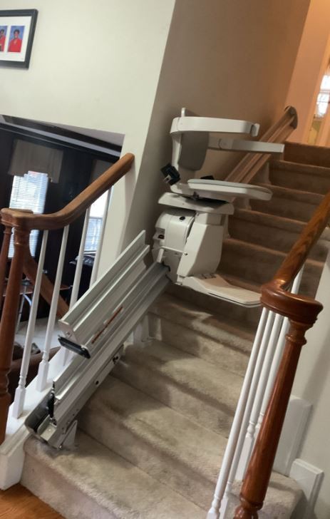 stairlift folding rail in Baltimore from Lifeway Mobility