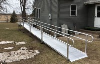 aluminum modular ramp installation to provide access to Minnesota home