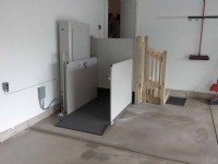 wheelchair lift installed in garage in Woodstock IL to provide home access